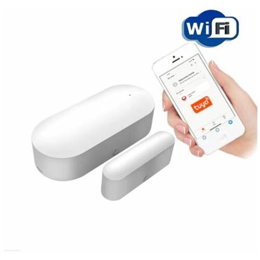 Умный Wi-Fi беспроводной датчик открытия двери Tuya окна для умного дома с дистанционным управлением белый 799₽
