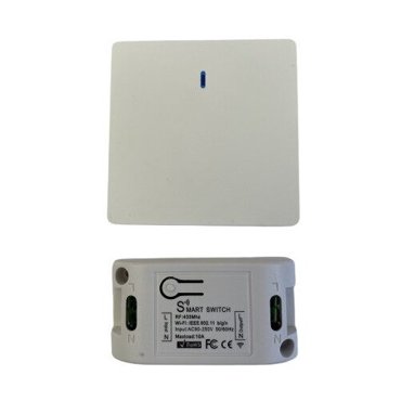 Комплект умное реле для Алисы от Tuya с WIFI Радио повторитель клавишный 433mhz на батарейках с подсветкой импульсный 1990₽