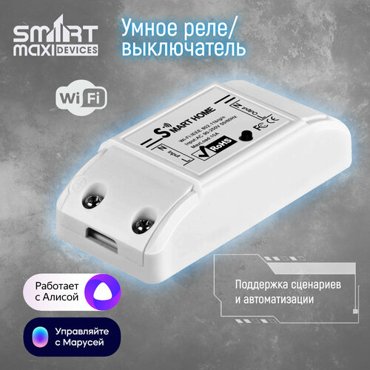 Умное Wi-Fi реле Smart Life Tuya Smart Google Assistant Яндекс Алиса 10А 1 канал 650₽