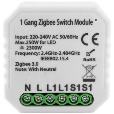 Умный ZigBee микромодуль реле одноканальный Ya-ZB-S05-LN 3810₽