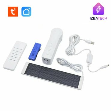 Умный мотор жалюзи с солнечной батареей для Алисы от Tuya с Zigbee подходит для любых типов жалюзи с пультом в комплекте 9790₽