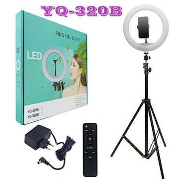 Кольцевая лампа YQ-320B селфи лампа с держателем для смартфона 30 см 3168₽
