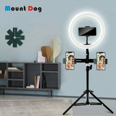 Кольцевая светодиодная лампа MountDog с держателем для телефона штативом и USB разъемом Диаметр 26 см 3179₽
