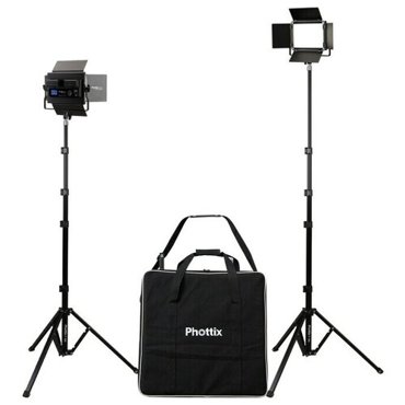 Комплект постоянного освещения с пультом ду 100Вт 3200K-5600K Kali50 Studio LED Twin Kit Set Phottix 81444 31360₽