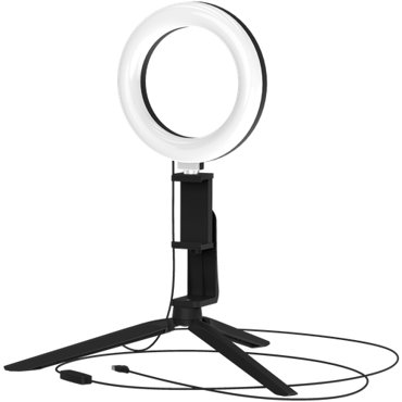 Светильник кольцевой светодиодный Gauss Ring Light 16 см с пультом управления 1503₽