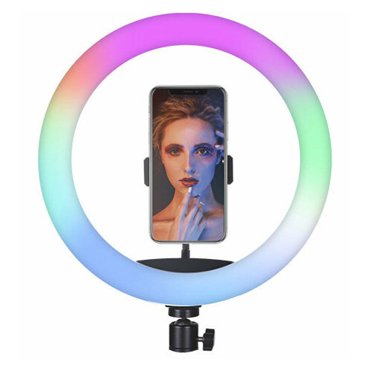 Цветная кольцевая светодиодная лампа 33cm без штатива MJ33 RGB LED Soft Ring Light 1600₽