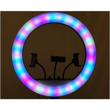 Цветная кольцевая светодиодная лампа RL-18RGB 45см Усиленный Штатив 21м 6590₽