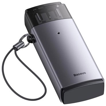 Картридер устройство чтения карт памяти USB-A Baseus Lite card reader SDTF серый фото 3 1890₽