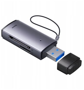 Картридер устройство чтения карт памяти USB-A Baseus Lite card reader SDTF серый 1890₽