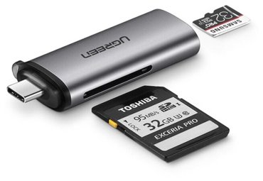 Картридер UGREEN USB-C 31 для карт памяти TF SD 50704 фото 3 1320₽