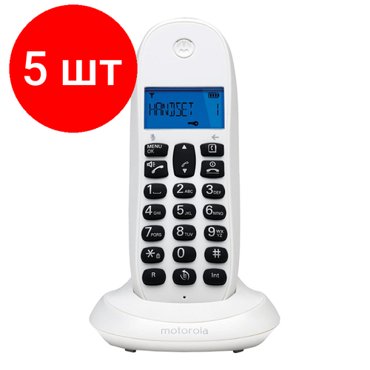Комплект 5 штук Радиотелефон Dect Motorola C1001CB цвет белый 21444₽