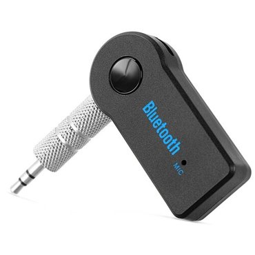 Адаптер беспроводной Bluetooth с AUX переходником Аудиоресивер компактный универсальный черный 323₽