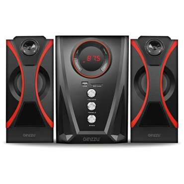 Акустическая стерео система 21 Ginzzu GM-407 с Bluetooth ver40 20Вт2х10Вт плеер USB-flash SD-card FM-радио ПДУ Уцененный товар 5150₽