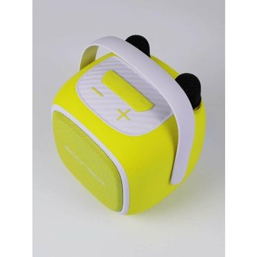 Беспроводная bluetooth колонка Портативная колонка Мини колонка 2 микрофона LED подсветка Музыкальная колонка караоке Желтый 5990₽