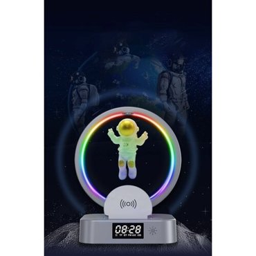 Bluetooth колонка Y-558 светильник радио часы лампа LED космонавт с магнитной левитацией FM-радио 2240₽