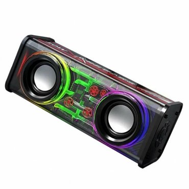 Bluetooth сабвуфер с объемным стерео звуком и светодиодной подсветкой V8 черный 1699₽