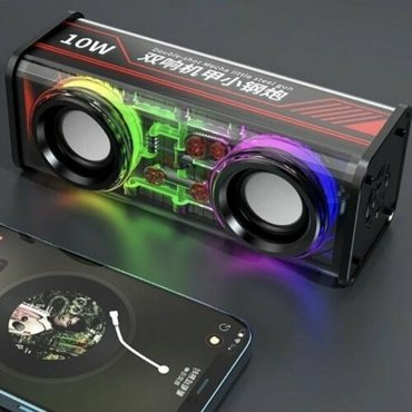 Bluetooth сабвуфер с объемным стерео звуком и светодиодной подсветкой V8 черный 1599₽