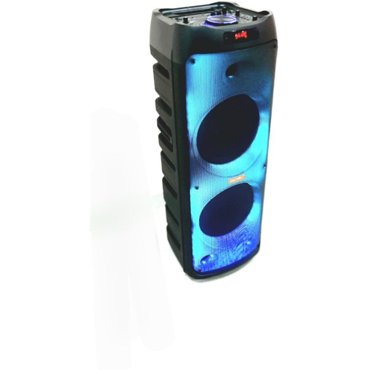 Большая портативная колонка комбо усилитель Bluetooth колонка 10000W Караоке со световыми эффектамиНапольная беспроводная колонка 2 микрофона 29091₽