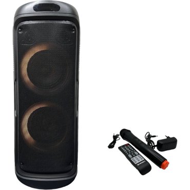 Колонка акустическая karaoke портативная комбоусилитель Караоке микрофонbluetoothTWS AUXUsbFMTF cardАудио входпиковая мощность 3000W 12775₽