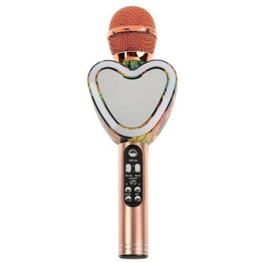 Микрофон для караоке Q5 3 Вт 1800 мАч Bluetooth FM microSD розовый 9365038 4760₽