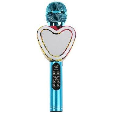 Микрофон для караоке Q5 3 Вт 1800 мАч Bluetooth FM microSD синий 9365039 2995₽