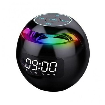 Мини будильник-динамик Bluetooth со светодиодным дисплеем Hi-Fi со слотом для TF карты - черный 1486₽