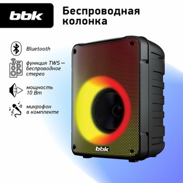 Акустическая система BBK BTA3010 беспроводная черная 10Вт FM-радио 4317₽