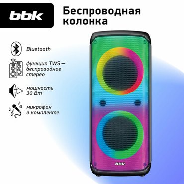 Музыкальная система BBK BTA6030 беспроводная связь Bluetooth 30Вт FM караоке черная 11290₽