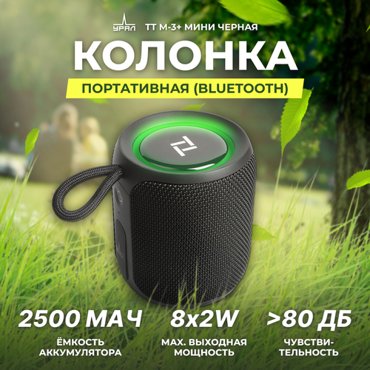 Портативная акустика URAL TT M-3 мини FMUSBBT черная 4990₽