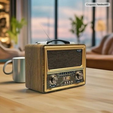 Портативная колонка R-2055BT Bluetooth USB Ретро колонка Беспроводная стерео система FM-радио Бежевый 3690₽