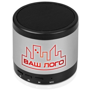Портативная колонка Ring neon с красной подсветкой корпуса серебристый 1066₽