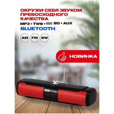 Портативная Магнитола с Bluetooth MAX Q 65 RedАкустикаFMAMSWTWS 2990₽
