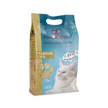 TOOCATTISH Гранулированный наполнитель для туалета кукуруза 25 кг 600₽