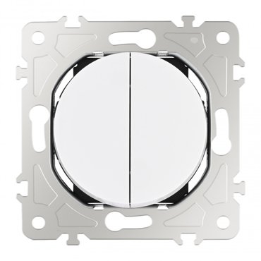 Выключатель двухклавишный проходной Arte Milano 20232-2white 284₽