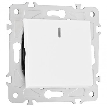 Выключатель одноклавишный проходной с подсветкой Arte Milano 20333-1white 246₽
