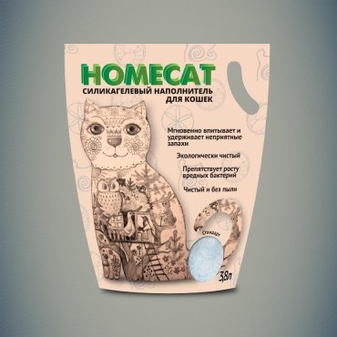 Homecat наполнитель силикагелевый наполнитель без запаха для кошачьих туалетов 38 л 163 кг 1181₽