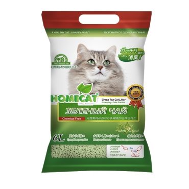 Homecat наполнитель комкующийся наполнитель Эколайн Зеленый Чай 281 кг 941₽