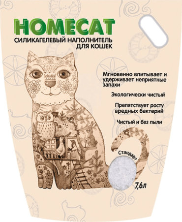 Homecat наполнитель силикагелевый наполнитель для кошачьих туалетов без запаха 507 кг 1994₽