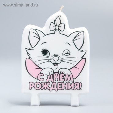 Свеча в торт С Днём Рождения Коты аристократы 72 х 100 мм 97₽