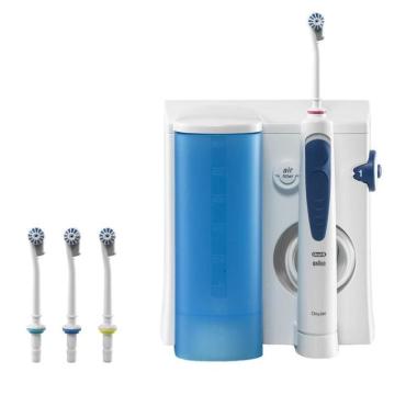 Ирригатор Oral-B OxyJet MD20 стационарный 600 мл 2 режима 4 насадки от сети бело-синий 4907₽
