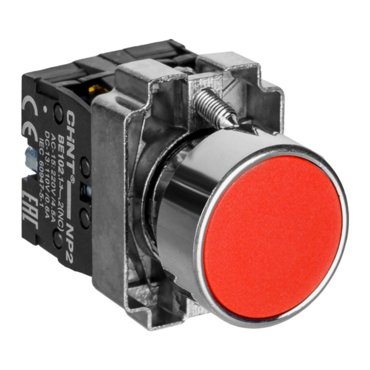 Кнопка управления CHINT 574843 NP2-BA42 без подсветки IP40 цвет красный 394₽