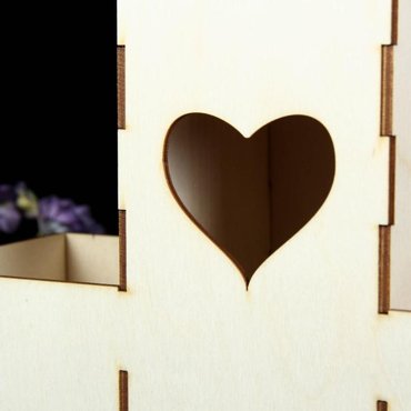 Заготовка для декупажа Чайный домик Сердечко с отделениями 27 х 11 х 22 см 168₽