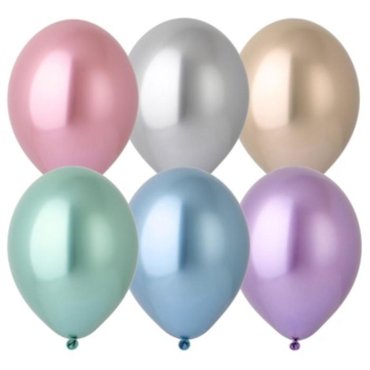 Шар латексный 14 хром Glossy набор 12 шт МИКС 256₽
