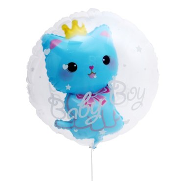 Шар полимерный 23 Кошка с короной голубая 142₽
