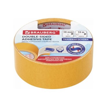 Лента двухсторонняя Brauberg 606428 тканевая основа 38 мм х 10 м 217₽