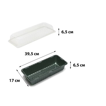 Мини-парник для рассады 395 17 13 см без вставок тёмно-зелёный Greengo 50₽