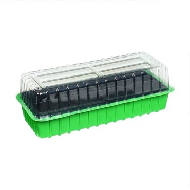 Мини-парник для рассады 40 16 13 см 2 вставки 8 ячеек чёрный Greengo 60₽