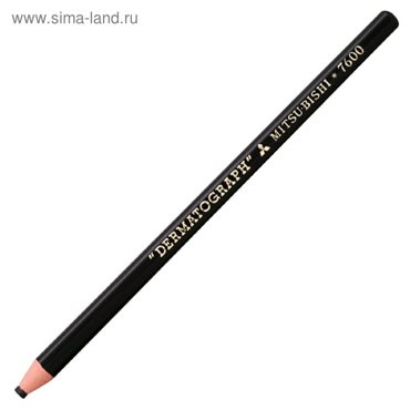 Карандаш восковой UNI 142625 для любых поверхностей заточенный грифель 44 мм черный 104₽