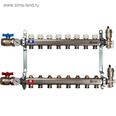 Коллекторная группа STOUT SMS 0912 000008 1х34 8 выходов без расходомеров нерж сталь 31994₽