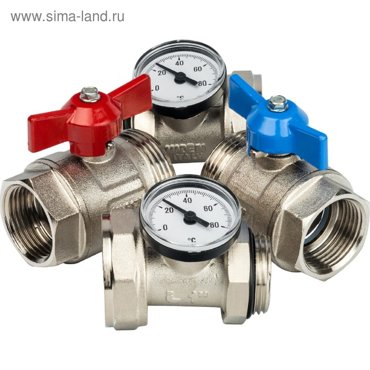 Кран шаровый STOUT SMS-1000-030001 1 прямой с термометром 6819₽